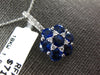 LARGE 3.08CT DIAMOND & AAA SAPPHIRE 18KT WHITE GOLD FLOWER STAR OF DAVID PENDANT