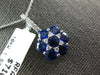 LARGE 3.08CT DIAMOND & AAA SAPPHIRE 18KT WHITE GOLD FLOWER STAR OF DAVID PENDANT