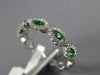.38CT DIAMOND & AAA EMERALD 18KT WHITE GOLD 3D ROUND INFINITY ANNIVERSARY RING