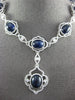 EXTRA LARGE 168.07CT DIAMOND &AAA SAPPHIRE 18K WHITE GOLD FLOWER LARIAT NECKLACE