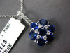 LARGE 3.08CT DIAMOND & AAA SAPPHIRE 18KT WHITE GOLD FLOWER STAR OF DAVID PENDANT