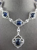 EXTRA LARGE 168.07CT DIAMOND &AAA SAPPHIRE 18K WHITE GOLD FLOWER LARIAT NECKLACE