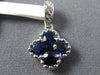 SMALL .81CT DIAMOND & AAA SAPPHIRE 18K WHITE GOLD 4 LEAF CLOVER FLOATING PENDANT