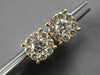 LARGE 1.10CT DIAMOND 14KT YELLOW GOLD ROUND INVISIBLE FOUR PRONG STUD EARRINGS
