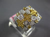 WIDE .61CT WHITE & FANCY YELLOW DIAMOND 18KT 2 TONE GOLD MULTI HEART CROSS RING