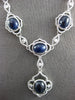 EXTRA LARGE 168.07CT DIAMOND &AAA SAPPHIRE 18K WHITE GOLD FLOWER LARIAT NECKLACE