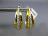WIDE .61CT DIAMOND 18KT 2 TONE GOLD 3D MULTI ROW CLIP ON HOOP HANGING EARRINGS