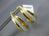 WIDE .61CT DIAMOND 18KT 2 TONE GOLD 3D MULTI ROW CLIP ON HOOP HANGING EARRINGS