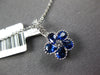 1.07CT DIAMOND & AAA SAPPHIRE 18KT WHITE GOLD FLOWER FILIGREE FLOATING PENDANT