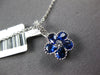 1.07CT DIAMOND & AAA SAPPHIRE 18KT WHITE GOLD FLOWER FILIGREE FLOATING PENDANT