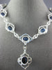 EXTRA LARGE 168.07CT DIAMOND &AAA SAPPHIRE 18K WHITE GOLD FLOWER LARIAT NECKLACE