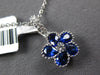 1.07CT DIAMOND & AAA SAPPHIRE 18KT WHITE GOLD FLOWER FILIGREE FLOATING PENDANT