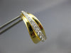 WIDE .61CT DIAMOND 18KT 2 TONE GOLD 3D MULTI ROW CLIP ON HOOP HANGING EARRINGS
