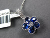 1.07CT DIAMOND & AAA SAPPHIRE 18KT WHITE GOLD FLOWER FILIGREE FLOATING PENDANT