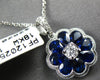 LARGE 2.30CT DIAMOND & AAA SAPPHIRE 18KT WHITE GOLD 3D PEAR SHAPE FLOWER PENDANT