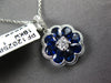 LARGE 2.30CT DIAMOND & AAA SAPPHIRE 18KT WHITE GOLD 3D PEAR SHAPE FLOWER PENDANT