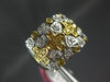 WIDE .61CT WHITE & FANCY YELLOW DIAMOND 18KT 2 TONE GOLD MULTI HEART CROSS RING