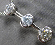1.20CT DIAMOND 14K WHITE GOLD 3 STONE PAST PRESENT FUTURE FLOATING PENDANT 27833