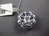 LARGE 2.30CT DIAMOND & AAA SAPPHIRE 18KT WHITE GOLD 3D PEAR SHAPE FLOWER PENDANT
