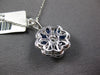 LARGE 2.30CT DIAMOND & AAA SAPPHIRE 18KT WHITE GOLD 3D PEAR SHAPE FLOWER PENDANT