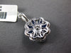 LARGE 2.30CT DIAMOND & AAA SAPPHIRE 18KT WHITE GOLD 3D PEAR SHAPE FLOWER PENDANT