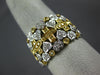 WIDE .61CT WHITE & FANCY YELLOW DIAMOND 18KT 2 TONE GOLD MULTI HEART CROSS RING