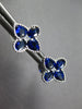 1.14CT DIAMOND & AAA SAPPHIRE 18KT WHITE GOLD 3D FOUR LEAF CLOVER STUD EARRINGS