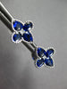 1.14CT DIAMOND & AAA SAPPHIRE 18KT WHITE GOLD 3D FOUR LEAF CLOVER STUD EARRINGS