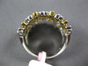 WIDE .61CT WHITE & FANCY YELLOW DIAMOND 18KT 2 TONE GOLD MULTI HEART CROSS RING