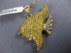 LARGE 2.08CT WHITE & FANCY YELLOW DIAMOND 18KT YELLOW GOLD 3D LUCKY FISH PENDANT