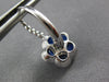 ESTATE 2.29CT DIAMOND & AAA SAPPHIRE 18K WHITE GOLD OVAL FLOWER HANGING EARRINGS