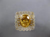 4.06CT DIAMOND & AAA CITRINE & CRYSTAL 14KT YELLOW GOLD OVAL & ROUND SQUARE RING