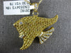LARGE 2.08CT WHITE & FANCY YELLOW DIAMOND 18KT YELLOW GOLD 3D LUCKY FISH PENDANT