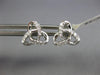 ESTATE .12CT DIAMOND 18KT WHITE GOLD 3D FLOWER LOVE KNOT STAR STUD EARRINGS