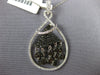 LARGE 1.25CT WHITE & BLACK DIAMOND 18KT WHITE GOLD TEAR DROP CHANDELIER PENDANT
