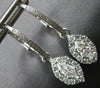 1.08CT DIAMOND 18K WHITE GOLD ROUND & MARQUISE LEVERBACK HANGING EARRINGS #27846