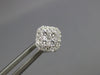 ESTATE .47CT DIAMOND 18K WHITE GOLD 3D CLASSIC CLUSTER SQUARE HALO STUD EARRINGS