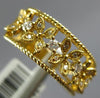 ESTATE WIDE .22CT DIAMOND 18KT YELLOW GOLD 3D MULTI FLOWER FILIGREE FUN RING