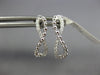 ESTATE .13CT DIAMOND 18KT WHITE GOLD SEMI HOOP INFINITY BEADED HANGING EARRINGS