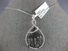LARGE 1.25CT WHITE & BLACK DIAMOND 18KT WHITE GOLD TEAR DROP CHANDELIER PENDANT