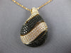 ESTATE LARGE 1.83CT WHITE & BLACK DIAMOND 18KT ROSE GOLD TEAR DROP FUN PENDANT