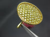 ESTATE LARGE 2.31CT FANCY YELLOW DIAMOND 18K YELLOW GOLD INVISIBLE CIRCULAR RING