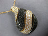 ESTATE LARGE 1.83CT WHITE & BLACK DIAMOND 18KT ROSE GOLD TEAR DROP FUN PENDANT