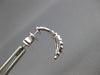 ESTATE .13CT DIAMOND 18KT WHITE GOLD SEMI HOOP INFINITY BEADED HANGING EARRINGS