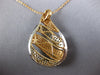 ESTATE LARGE 1.83CT WHITE & BLACK DIAMOND 18KT ROSE GOLD TEAR DROP FUN PENDANT