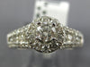 ESTATE 1.0CT DIAMOND 14K WHITE GOLD 3D CLASSIC ROUND HALO FLOWER ENGAGEMENT RING