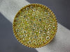 ESTATE LARGE 2.31CT FANCY YELLOW DIAMOND 18K YELLOW GOLD INVISIBLE CIRCULAR RING