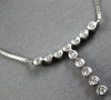 ESTATE .18CT DIAMOND 14K WHITE GOLD 3D CLASSIC BEZEL T SHAPE LARIAT FUN NECKLACE