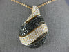 ESTATE LARGE 1.83CT WHITE & BLACK DIAMOND 18KT ROSE GOLD TEAR DROP FUN PENDANT
