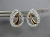 ESTATE .38CT DIAMOND 18KT WHITE & ROSE GOLD LOVE KNOT PEAR SHAPE STUD EARRINGS
